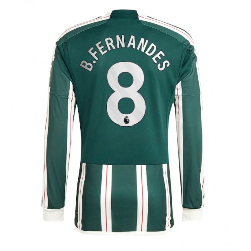 Fotballdrakt Herre Manchester United Bruno Fernandes #8 Bortedrakt 2023-24 Langermet
